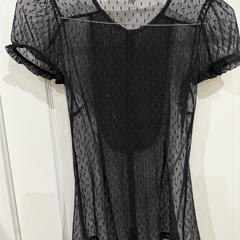 Express Black Sheer Blouse - Picture 8 of 8
